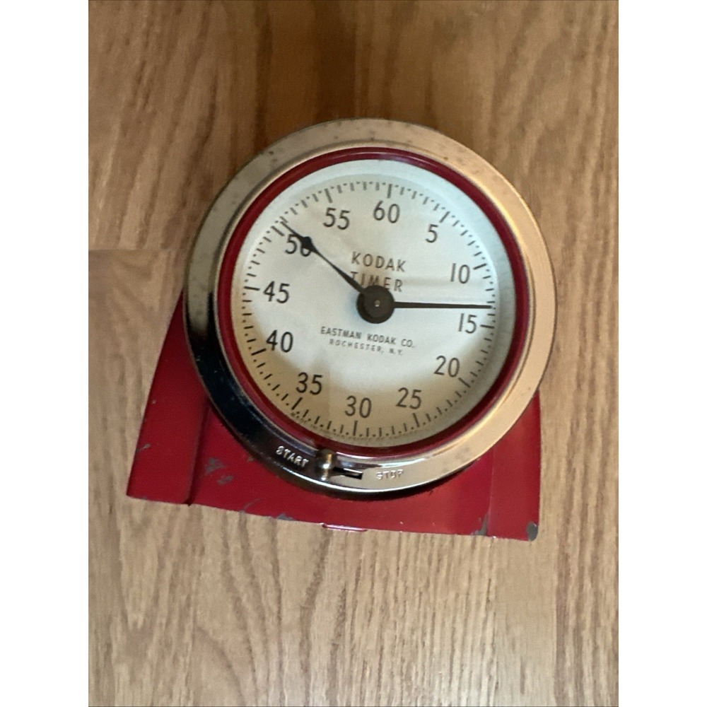 Vintage EASTMAN KODAK Film Photographs Darkroom Red Chrome Swivel TIMER